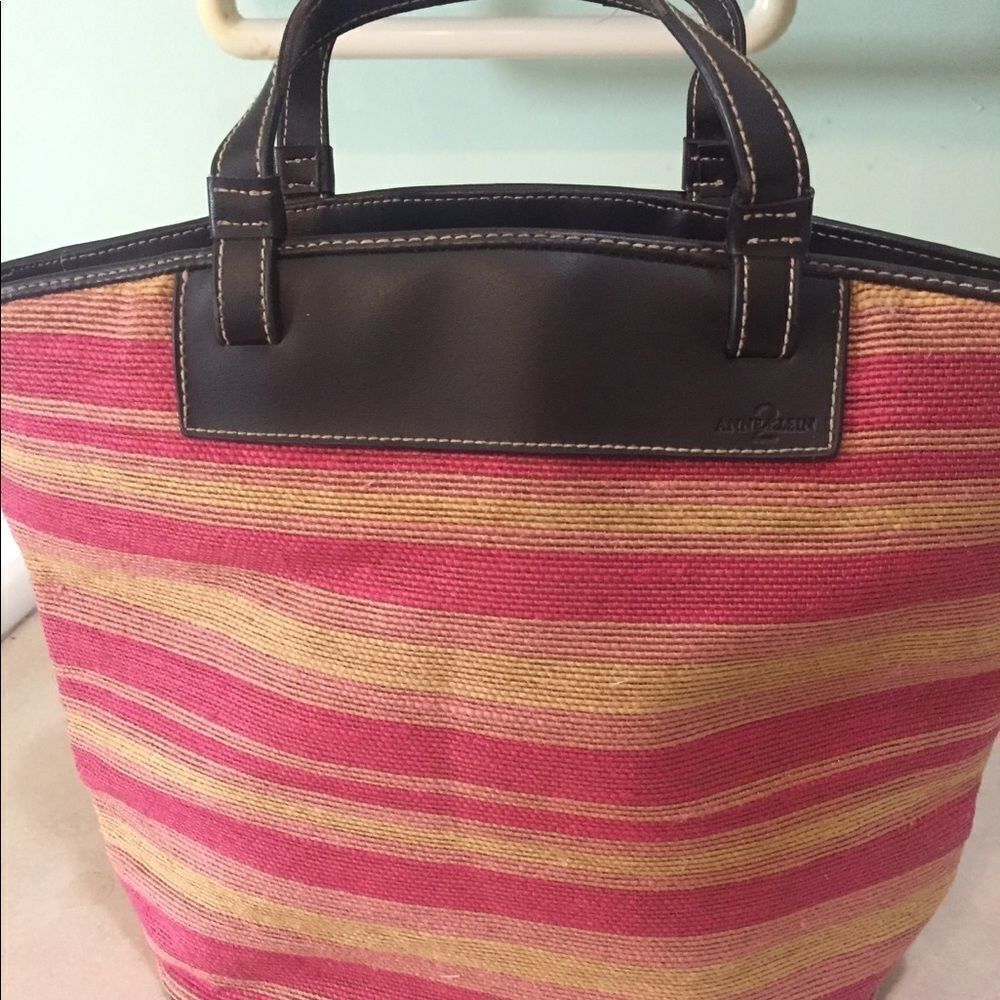 Anne Klein woven style basket shopper bag